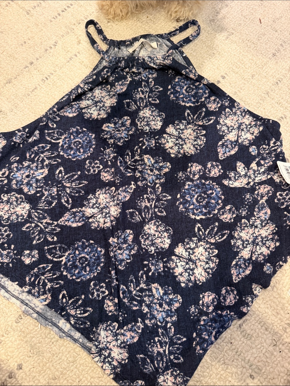 NWT Free People Women’s Navy Blue hanker-chief design Floral Tank Top